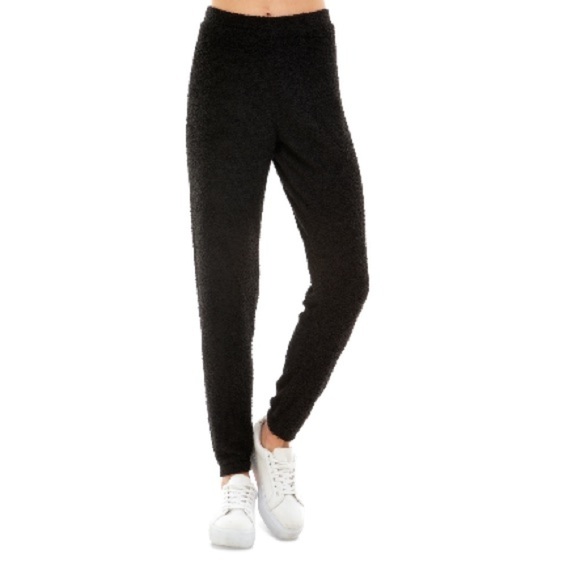 NEW ULTRA FLIRT Juniors' Teddy Jogger Pants In Black Large - Picture 2 of 4